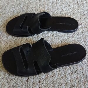 Fabio Rusconi Black Leather Slide Sandals size 6